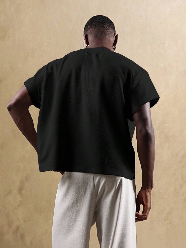 Oversized Crop Fit T Shirt With Cap Sleeves