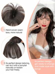 Bangs Hair Clip 8" Hair Toppers For Women Real Human Hair 360° 3D Cover Real Hair Topper With Bangs Straight Hairpieces Clip In Bangs