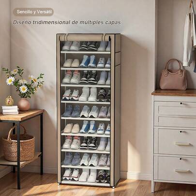 Muebles 10 Niveles Estante De Calzado Organizador Cubierta antipolvo Para Zapatero, Protector de 10 capas con cremallera para armario de zapatos, cubiertas de muebles para el hogar, cubierta Rectangular plegable Zapatero zapatera 10 Nivel de Zapatos de gabinete en Rack, Estante del Zapato de Lona Permanente del Organizador del almacenaje, for 30 Pares Zapatos con Prueba de Polvo Cubierta zapatera Zapatero
