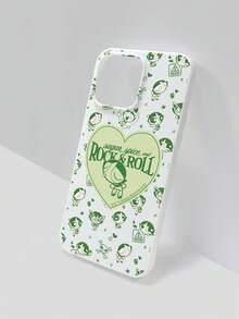 THE POWERPUFF GIRLS X SHEIN 亮白色可爱泡泡女英雄毛毛爱心图案手机壳，甜美可爱风格，兼容和Galaxy，是女孩日常使用和送礼的理想之选 | 兼容17/17 Pro Max及更多Galaxy机型 - 白色 - 查看 3