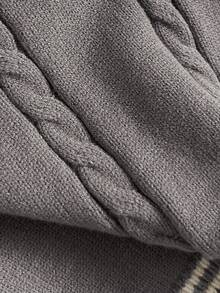 PrepCrw Young Boys' Collegiate Style Twisted Floral V-Neck Knit Vest - Grey - View 7