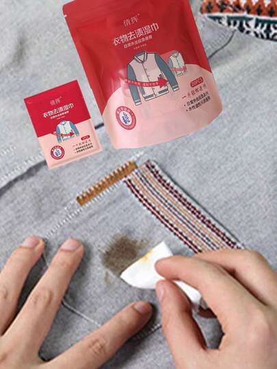 20/40/80pcs Clothing Cleaning Wipes, Remove Oil & Lipstick Stains, Portable Stain Remover For Travel, Gentle Deep Clean