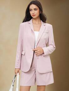 BizChic Áo khoác vest nữ cổ khoét cài đơn hàng mới mùa đông & hè 2025, phong cách retro sang trọng, giản dị, đi làm, lãng mạn, trang phục Giáng sinh năm mới thập niên 90, váy dự tiệc thanh lịch cho lễ Tạ ơn, thời trang tốt nghiệp bãi biển, đa năng, tối giản, lãng mạn, thích hợp cho khách dự tiệc cưới, chủ nhà, hẹn hò, tiệc tùng, hòa nhạc, bữa nửa buổi, sân bay, nhiều dịp - Hồng - Xem 2