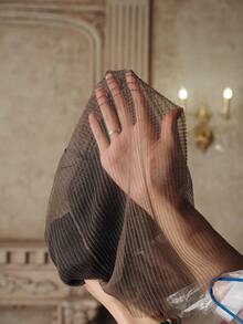 Anewsta Women's Off-Shoulder Ombre Sheer Design Fitted Maxi Dress - Black - View 8