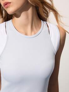 CourtClass Women's Round Neck Sleeveless Backless Design Ruffle Hem Pocket Fitted Sports Dress - Multicolor - View 5