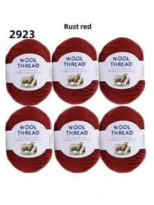 6卷300克澳洲美利奴羊毛纱线，70%美利奴羊毛，30%抗起球纤维，柔软舒适透气，色彩鲜艳，适用于编织毛衣、背心、手工艺品和DIY手工材料。