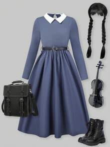 SHEIN ChillGRL 1pc Streecool Tween Girl Girls Dress - Grey - View 1