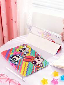 THE POWERPUFF GIRLS X SHEIN 透明亚克力卡通花朵、泡泡、毛茛图案翻盖保护套，兼容 iPad Mini 6/ Mini 7/Air/Air 2/9.7/10.5/10.2/Air 4/Air 5/10.9/Pro 11/10/2024 Air 11 (M2)/Pro 11 (M4) 2024/Air 11 英寸 (M3) 2025/iPad (A16) 11 英寸第 11 代 2025 款。高透明度保护套，产品不含触控笔。部分型号在边框内设有内置触控笔插槽。 - 彩色 - 查看 5