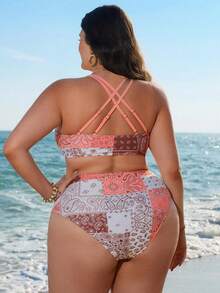 Swim Lushoire Set de costume de baie elegante pentru femei, model boem, stil plajă, 2026, vară 2026 - Multicolor - Vizualizare 3