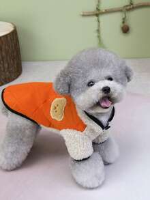 PETSIN Comfortable And Cute Pet Vest – Thickened Autumn/Winter Wearable For Small Animals, Including Dogs, Cats, And Kittens, Suitable For Home, Travel, And Everyday Play - Orange - View 4