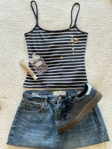 Glimmora Women's Striped Casual Versatile Camisole - Multicolor - View 1