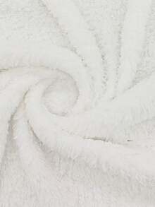 INAWLY Plus Size Women's Solid Color Long Sleeve Loose Drawstring Hooded Fleece Sweatshirt - White - View 4