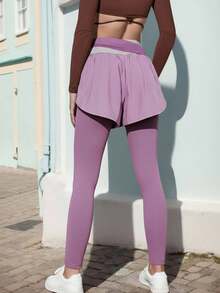 Women Leggings - 紫色 - 查看 2
