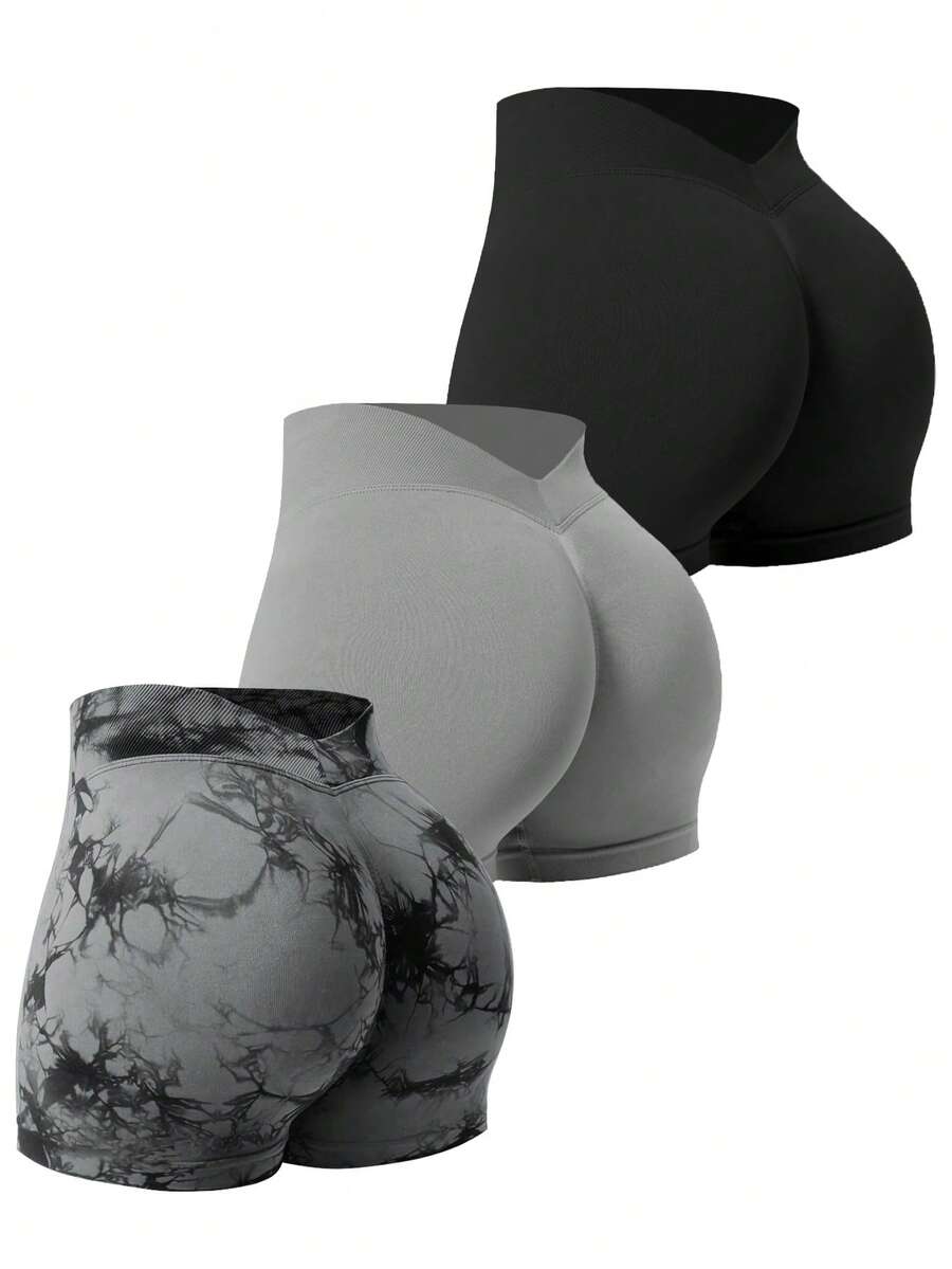 Easithlete 女士 V 形后背日常健身百搭运动短裤骑行短裤 - 彩色 - 查看 1