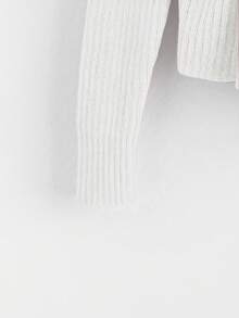 GlowEve Áo len cardigan tay dài thời trang châu Âu và Mỹ mới dành cho nữ màu trơn thanh lịch đa năng có nơ trang trí - trắng - Xem 3