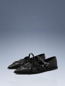 CUCCOO GRLICON Women's Buckle Design Casual Versatile Flat Loafers For Christmas - Black - View 1