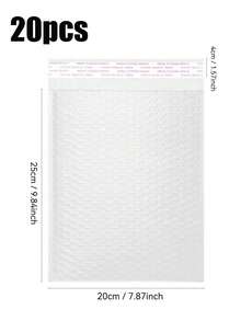 20个装气泡膜快递信封，白色自封防水运输袋，适用于珠宝和化妆品 - 白色 - 查看 13