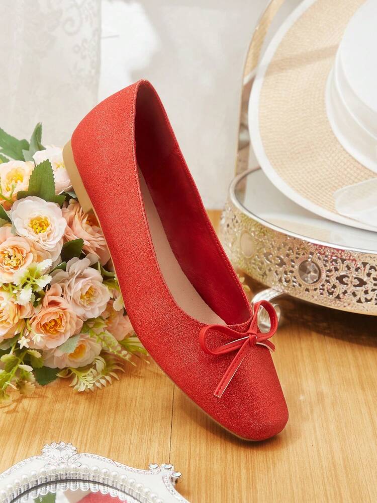 CUCCOO HITCHD Women's Casual Bow Decor Flat Loafers Valentine's Day Elegant Shoes