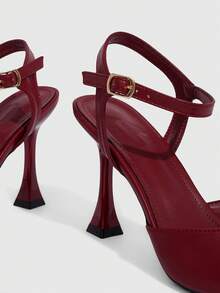 CUCCOO SZL 尖头细高跟拼色派对浅口鞋，性感露背女式正装鞋