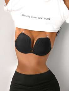 Women's Seamless Invisible Strap Bra - Black - View 4