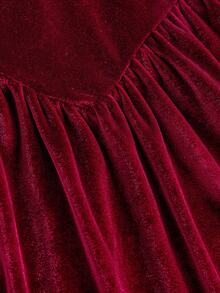 Girlism Teen Girls Knitted Spaghetti Strap Tight-Waisted A-Line Mini Dress, Valentine's Day Party Club Outfit - Burgundy - View 6