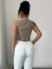 Elenzga Áo dệt kim nữ kiểu dáng giản dị và thanh lịch cho kỳ nghỉ hè - màu đen - Xem 2