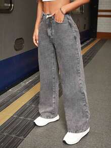 Pantalon de mujer pantalón de mujer pantalones para mujer pantalón pantalones de dama pantalones baggy ropa vaquera de mujer pantalones para mujer - Gris - Ver 5