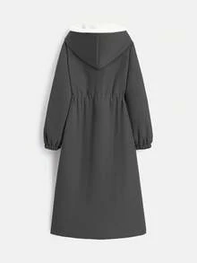 EMERY ROSE 女士冬季长袖抽绳连帽保暖长款休闲羽绒服 - 彩色 - 查看 2