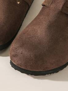 Solecia 女士搭扣设计休闲百搭平底乐福鞋 - 咖啡棕 - 查看 6