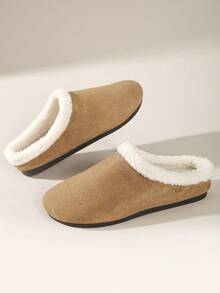 Solecia Women's Casual Thermal Lined Slip-On House Slippers For Christmas - Khaki - View 5