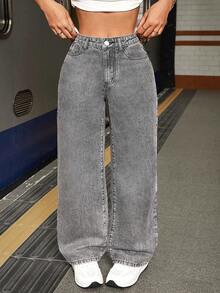 Pantalon de mujer pantalón de mujer pantalones para mujer pantalón pantalones de dama pantalones baggy ropa vaquera de mujer pantalones para mujer - Gris - Ver 2