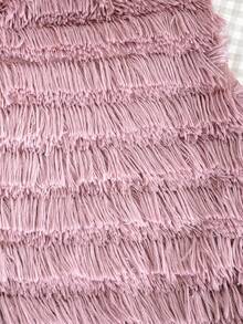 Chaleco/chaqueta con lazo de peluche de moda para niñas preadolescentes, otoño/invierno - Rosa - Ver 8