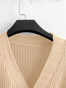 GlowEve New Fashionable Mixed Color Chic Versatile Knitted Sweater Top - Apricot - View 4