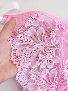 PetitDoll Women's Elegant Lace Patchwork Tie-Front Low-Waist Panties - Multicolor - View 7