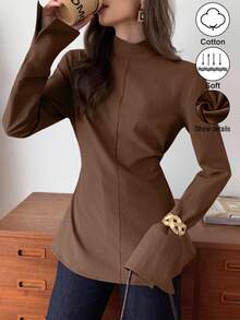 Elyressa Eine lässige und elegante Herbstbluse, von einer Frau gewebt - Braun - Übersicht 6