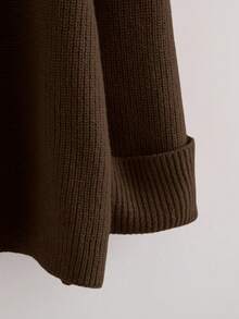 Lyxana Nueva chaqueta de punto elegante para mujer, con estilo europeo y americano, versátil, top de punto de moda minimalista - Marrón - Ver 4