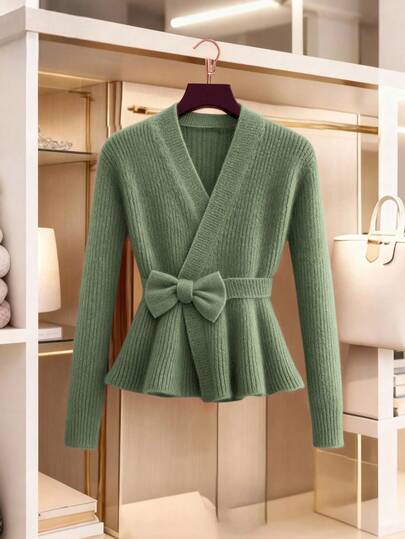 GlowEve New Fashionable Mixed Color Chic Versatile Knitted Sweater Top