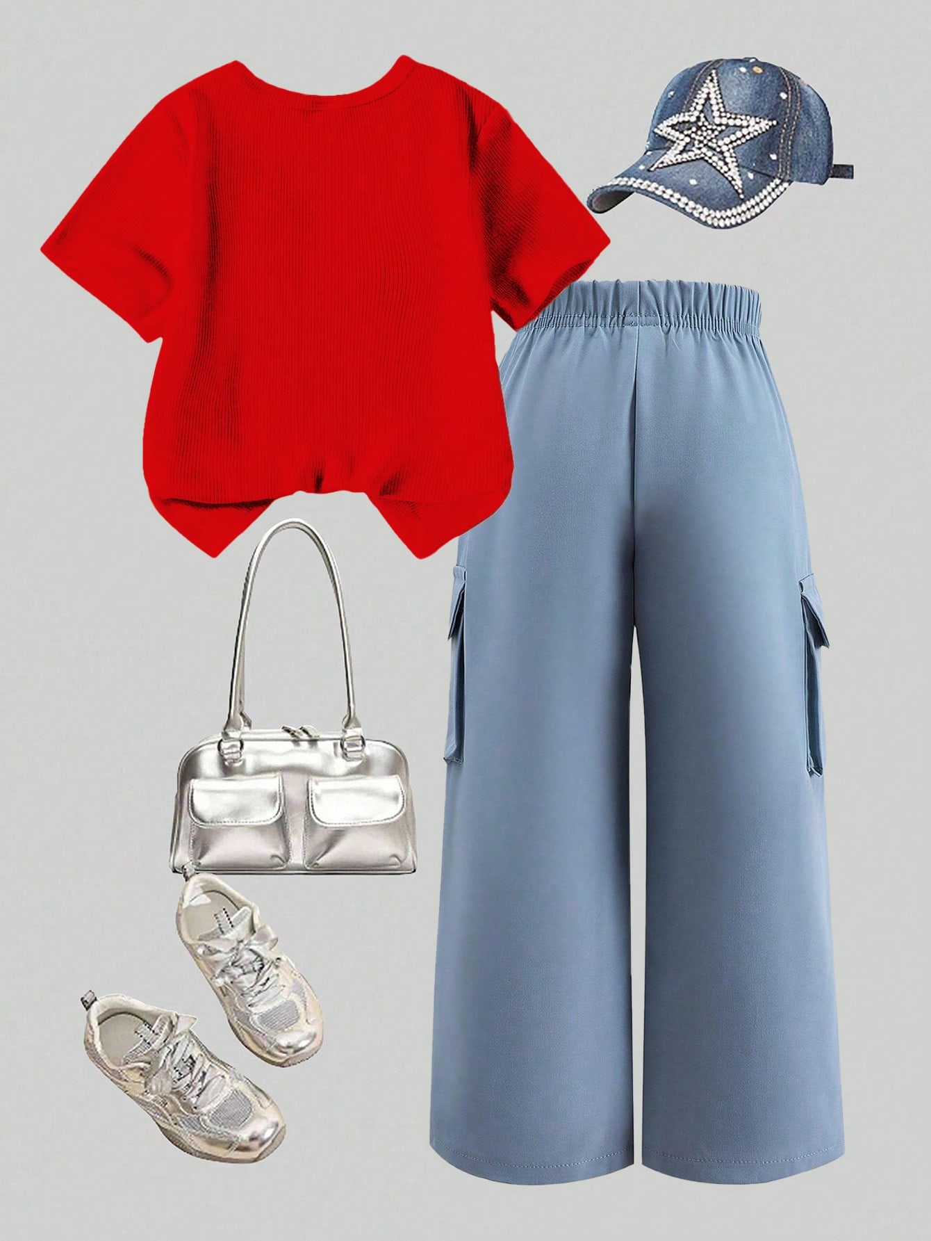 SHEIN ChillGRL مجموعة بنطلون وتي شيرت كاجوال للبنا...