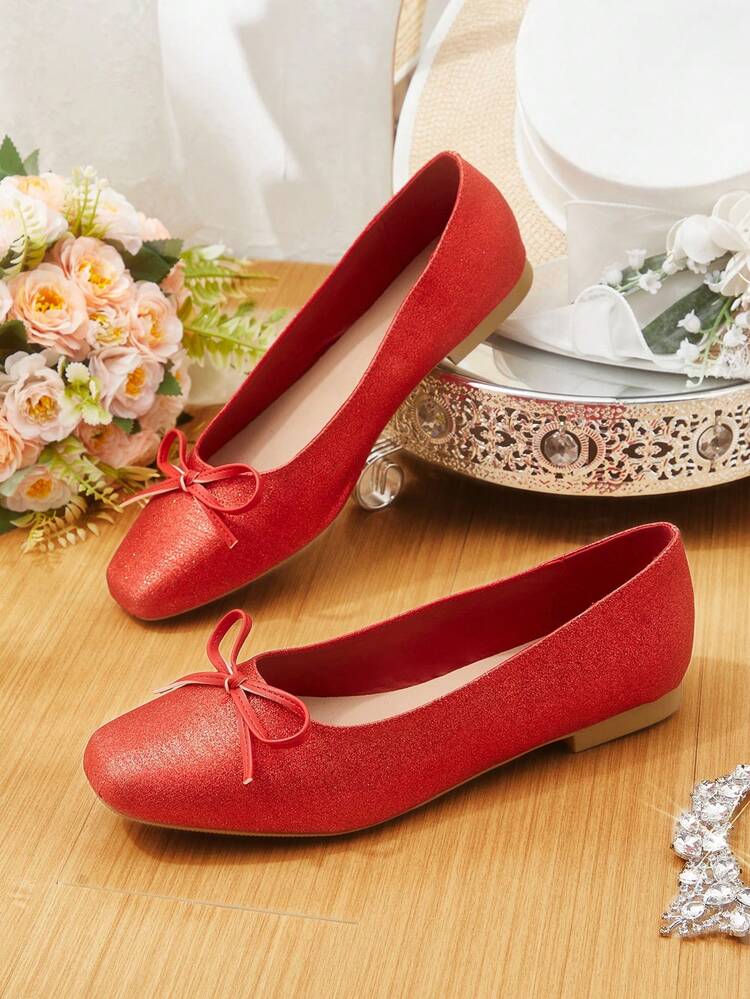 CUCCOO HITCHD Women's Casual Bow Decor Flat Loafers Valentine's Day Elegant Shoes