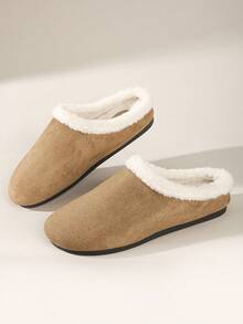 Solecia Women's Casual Thermal Lined Slip-On House Slippers For Christmas - Khaki - View 3