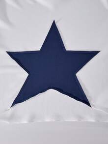 Sparklyn 2pcs/Set Teen GirlCasual Loose Star & Flower Print Cropped Hoodie T-Shirt And Sports Pants Outfit - Navy Blue - View 4