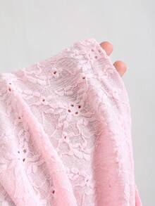 Sweetra Sexy Asymmetric Shoulder Textured Fabric Asymmetrical Hem Casual Top - Pink - View 7