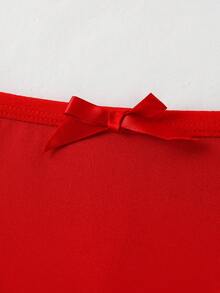 Valentine's Day Fashionable Lace Patchwork Panties - Red - View 6