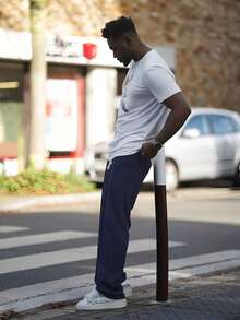 Heavens Edit 男士人像圖案落肩T恤 - 白色 - 查看 5