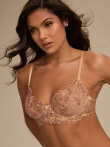 Enchnt 2pcs Women Retro Blue Sexy Lingerie Set - Champagne - View 3