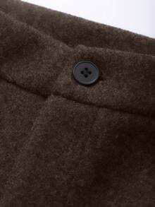 Dazy-Less 女士休闲直筒裤，带口袋，秋季新款商务休闲女装 - 棕色 - 查看 6