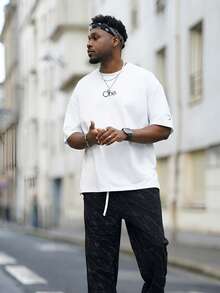 Heavens Edit Men Letter Graphic Drop Shoulder Tee - White - View 6