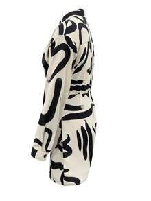 NostaNoir 女士时尚单排扣长裙 - 杏色 - 查看 4