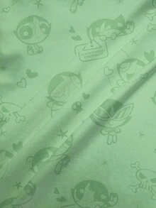 THE POWERPUFF GIRLS X SHEIN Women's Cute Buttercup & Letter Print Short Sleeve T-Shirt, Summer Women Graphic Shirts Big T Shirts Women Graphic T Shirt Cartoon Graphic Tee Anime Shirt - White - View 6