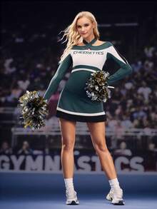 Cheerettes Women's Contrast Color Splice Backless Halter Leotard